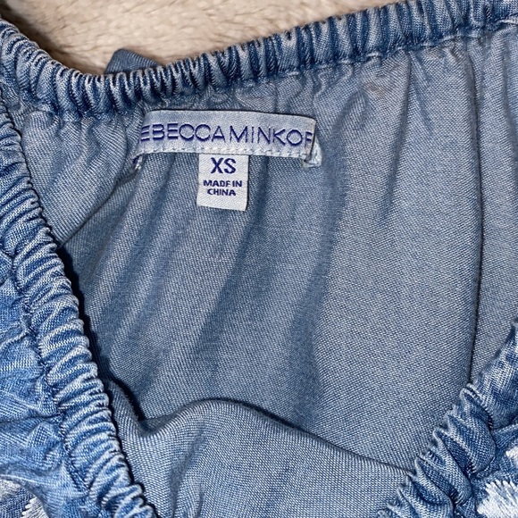 Rebecca Minkoff Rita embroidered chambray dress great preowned condition XS - Picture 6 of 12